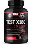 FORCE FACTOR Test X180 Legend Testosterone Booster for Men to Build Muscle & Strength, Performance, Testosterone Supplement for Men’s Health, Testosterone Support, 120 Capsules, Black