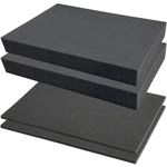 4 PCS Square Foam Cube,2 PCS 40x30x5CM/2 PCS 40x30x1CM Foam Insert for Board Game Box Cases,Black Cushion Pick and Pluck Foam Inserts for Tools and Camera Cases