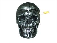 Death Defying Human Skeleton Skull Ashtray with Cover Smoking Ash Tray Smokers