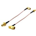 Boobrie SMA Cable RG316 SMA Male to SMA Female Right Angle Coaxial Cable WiFi Antenna Cable SMA 90 Degree Cable SMA Bulkhead Connector 5.9 Inches 15cm for Mobile Antennas/WiFi Antenna etc Pack of 2