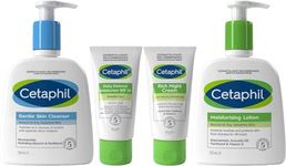 Cetaphil Ultimate Sensitive Skin Face & Body Skincare Set, Gentle Skin Cleanser 236ml + SPF 50 Moisturiser 50g + Night Cream 50g + Moisturising Lotion 236ml