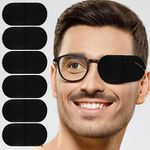 12pcs Glasses Eye Patch, Large Size Eye Patches Reusable Non-Woven Eye Patches for Adults Kids Lazy Eye Amblyopia Strabismus (Black)