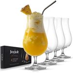 JoyJolt Terran Pina Colada Glasses - Premium Hurricane Cocktail Glasses Made in Europe - 21-Ounce l Crystal Drinking Set - Set of 4 Hurricane Glasses Cocktail Set, ideal for Refreshing Cocktails