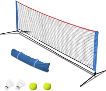 KAIDIDA Portable Tennis Net, Badminton Net Set Adjustable Height Nylon Net with Carry Bag, for Kids Volleyball, Pickleball,Soccer, Indoor, Outdoor Court, Backyard, Beach, Driveway
