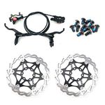 NYK Zoom Hydraulic Disc Brakes Mountain Bike Sets MTB Front & Rear Set with Floating Disc Rotor 160mm & Color Bolts (Black)