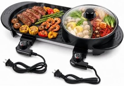 Electric Hot Pot with Grill, 2200W Korean BBQ Shabu Shabu Combo