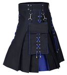 Hybrid Kilt Black/Blue 46"