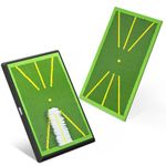 IMAYCC Golf Mat 2Pics Replaceable Hitting Practice Mat with Antislip Rubber Base for Analysing Swing Path Training Indoor Outdoor,Nice Gift for Golf Beginners,Adult and Children