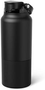 BrüMate Rise 35oz Water Bottle With 100% Leakproof Covered Silicone Straw | Insulated Stainless Steel Water Bottle With Removable Straw | Fast Flow | Soft Sip Silicone Spout | BPA-Free (Matte Black)