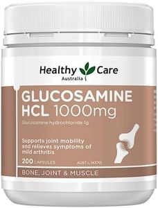 Healthy Care High Strength Glucosamine HCL - Supports Joint Mobility & Comfort - Premium Quality Dietary Supplement - Vegan and Gluten Free - 1000 mg - 200 Tablets