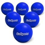 GoSports 6 Inch Soft Skin Foam Playground Dodgeballs - 6 Pack Set for Kids - Blue