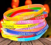 Kapoor Crafts 25 pcs Silicon Friendship Wristbands, Friendship Printed Bands for Girls and Boys, Birthday Party Favours, School Gifts, Graduation Gifts combo