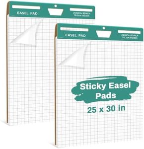 HAUTOCO Sticky Easel Pads 25 x 30 In, 2 Pack White Grid Flip Chart Paper
