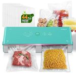 Gasbye 2-Pump Vacuum Sealer Machine, [2X Suction Power], 3 Sealing Modes for Dry, Light/Heavy Wet Food, Sous Vide, with 44 Precut Bags, Easy Clean Removable Drip Tray, Durable Silicone Gasket, Green