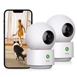 AOSU 2K Security Camera Indoor, 3MP Baby Monitor Pet Dog Camera, One-Touch Call, Support 5G & 2.4G WiFi, 360° Pan-Tilt Motion Tracking, Home Surveillance Camera, Night Vision, Compatible with Alexa