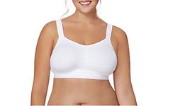 Just My Size Women's Active Lifestyle Wire Free Bra, White, 42DD