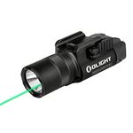 OLIGHT Baldr Pro R Tactical Flashlight 1350 Lumens 200M Max Throw Powered by Rechargeable Battery with Green Beam (Black)