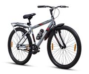 Hero Next 2.0 IBC: Single-Speed Hardtail Steel Bike with V-Brakes, Rigid Suspension, and Unisex Design (Grey & Red, 26T)