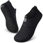 SEEKWAY Water Shoes Women Men Quick-Dry Beach Aqua Socks Barefoot Non Slip Swim Pool Outdoor Surf River Lake Yoga SK001 Black Size 10-11 W/9-10 M