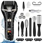 Electric Callus Remover for Feet, Etship Professional Rechargeable Pedicure Callus Remover with 3 Grinding Heads, Foot Files Pedicure Kit Foot Care Tool for Cracked Heels and Dead Skin - Black