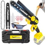 Mini Chainsaw Cordless for De-Walt Battery 20v Max, 8 Inch & 6 Inch Cordless Chainsaw with Auto Oiler Tool Free, 2IN1 Cordless Handheld Electric Chain Saw for Wood/Trees Cutting(Only Tool No Battery)