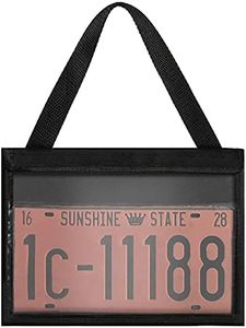 License Plate Holder with Hanging Strap License Plate Covers US Car License Plate Bracket Holder License Plate Tag Bag Car Bumper Mount for Car SUV Truck (1 Piece)