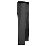 MyShoeStore Mens Formal Trousers Casual Business Office Smart Dress Pants Straight Leg Flat Front Everpress Pockets Waist Size 30 Inch to 50 Inches(Charcoal Grey, 34/29)