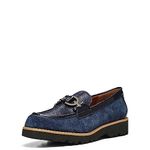 Donald Pliner Women's Clio Calf Suede Loafer, Navy, 4 UK