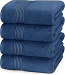 Utopia Towels - Premium 100% Combed Ring Spun Cotton Bath Towels, Ultra Soft and Highly Absorbent Bathroom Towels 27 x 54 inches, Large Bath Towels (4 - Pack) (Navy)