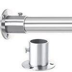 304 stainless steelCloset Rod, Heavy Duty Closet Rod, 32mm (1-1/4") Dia. with 2 flange sockets(1 Rod) (39inch)