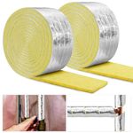 32.8 FTx 3 in Foiled Back Fiberglass Pipe Insulation Wrap,Pipe Insulation Foam Wrap Tape Ceramic Water Pipe Insulation Wrap for Outdoor Indoor Pipe Insulation Wrap Freezing Weather (1 Pack)