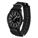 Vicloon Mens Watch, Military Watch, Analogue Quartz Watch Glow in The Dark Watches Field Outdoor Sport Mens Wristwatch for Nylon Strap Army Tactical Sports Minimalist Watches (Black)