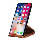 SAMDI Cell Phone Stand, Portable Wood Smartphone Holder for iPhone 8 X 6 7 plus , Samsung Galaxy S7 S6 Edge Google Nexus, Lumia, HTC, LG(Black Walnut)