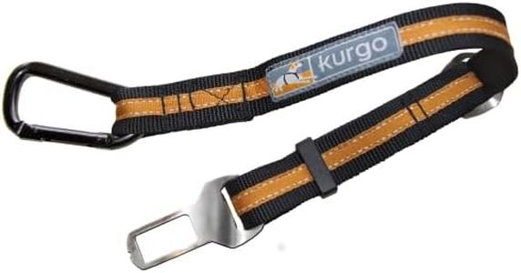 Kurgo Attache directe à la ceinture de sécurité (universelle) pour chiens, Taille Ajustable, Installation rapide et facile, orange/noir