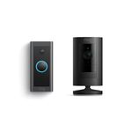 Ring Stick Up Cam Battery, Black with Ring Video Doorbell Wired