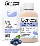 Genexa Kids' Nighttime Cough Medicine | Long-Acting Children’s Liquid Cough Suppressant and Temporary Relief for Runny Nose, and Sneezing for Kids 6+ | Delicious Organic Blueberry Flavor | 4 Fl Oz