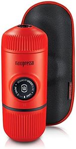 Wacaco Nanopresso Portable Espresso Maker Bundled with Protective Case, Upgrade Version of Minipresso, Mini Travel Coffee Machine, Perfect for Camping, Travel and Office（New Elements Lava Red）