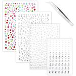 1053pcs Rhinestone Stickers with Tweezer, Face Diamond Jewels Stickers Self Adhesive Gemstone Rhinestone for Makeup Sticky Gems for Face Hair Nail Body Accessories