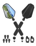 SUPAREE Motorcycle Mirrors Universal Motorcycle Rear View Mirrors Motorbike Mirror Wing Handlebars E-MARK 360 Degree Adjustable with M8/M10 Threaded Bolts for ATV/Cruiser/Bike 2 Pack