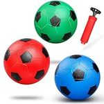 Small Soccer Ball Football for Kids Toddler Baby 3-8 8-12, Mini Soft Ball Bouncy Ball Toy for Indoor Outdoor, Green Red Blue Soccer Ball Sport Beach Pool Toy Gift for Girls Boy - 3PCS