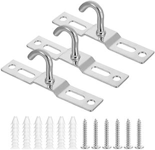 RosewineC 3pack Ceiling Hook, 68mm Heavy Duty Ceiling Lights Base Plate Chandelier Hook Screws Mount Pendant Fitting for European Lamps Ceiling Fans Lanterns