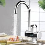 Drivanto Instant Electric Water Heater Faucet Tap Hot Tap Home-Kitchen Water Heating Instantaneous Water Heater Tank less for Tap,LED Electric Head Water Heaters For Home Kitchen (3000W)