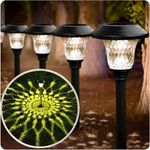 Beau Jardin 8 Pack Solar Pathway Lights, Landscape Lights for Yard Patio Walkway Supper Bright UP to 12 Hrs Outdoor Stainless Steel IP65 Waterproof Auto On/Off Solar Powered Black BG1681