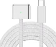 UOEPOWA 2M 140W Data Cable Type-C to Magnetic 3 Cable, Compatible with 2021/2022/2023/2024 MacBook Laptops, Safe Charging Cable, Durable Cable Compatible with MacBook (White)