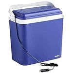 VonShef 22L Electric Cool Box, Large Insulated Cooler Box with 12V In-Car Socket, Locking Lid & Handle, Ice Box for Beach or Festivals, Camping Accessories