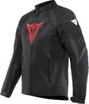 Dainese - Air Graphics Tex Jacket, Summer Motorcycle Jacket, Ventilated and Lightweight, with Soft Protectors on Shoulders and Elbows, Men, Black/Red Diamond, 54