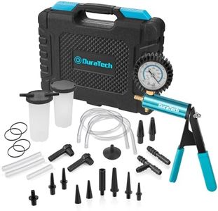 DURATECH 2 in 1 Brake Bleeder Kit, Brake Fluid Bleeder Kit with Metal Handheld Vacuum Pump, Ideal for Automotive, Organized in Portable Case