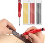 Carpenter Pencil Mechanical Pica Pika Dry Pencils Crayons Marker Woodworking Construction Tools with 18 Solid Refills