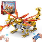 STEM Project Dragon Building Toys (512PCS), Educational Birthday Gift idea for Kids Boys Girls 8-12, Remote Control & APP Programmable Dragon Building Kit