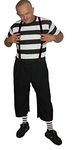The Dragons Den Mens Black & White Pugsley Adams Halloween Family Fancy Dress Costume [S-M]
